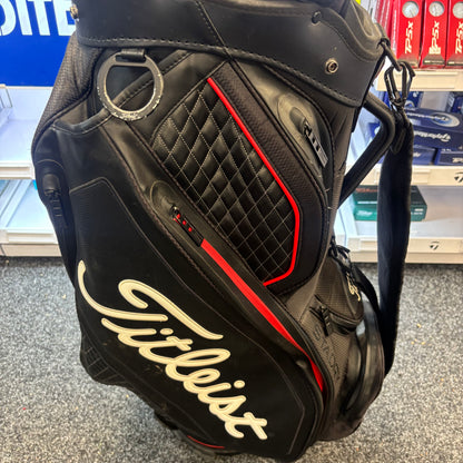 Titleist StaDry Leather Cart Bag - Blk/Red