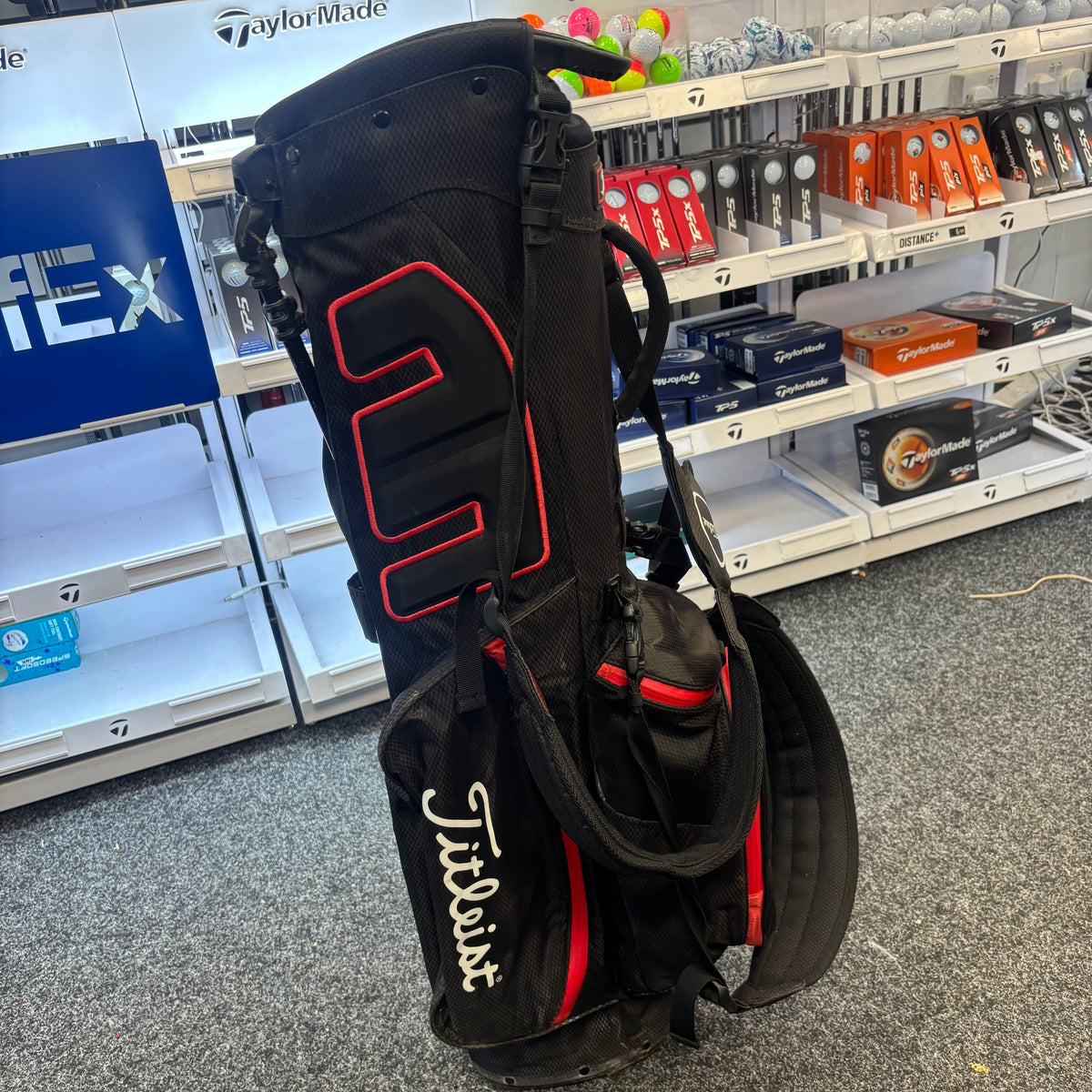Titleist StaDry Carry Bag - BlkRed (side pocket zip broken)
