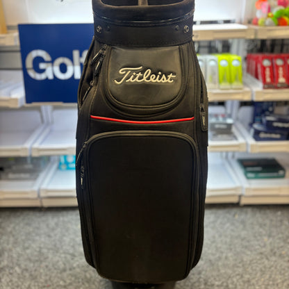 Titleist Premium Series Leather Staff Bag - Blk/Red/Wht