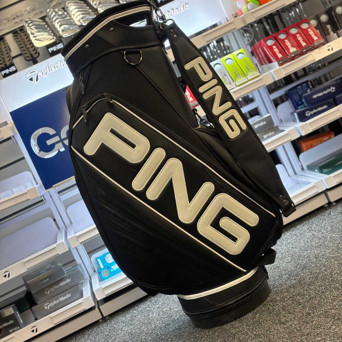 Ping Full Leather Staff Bag - Black (Ex Demo Bag)