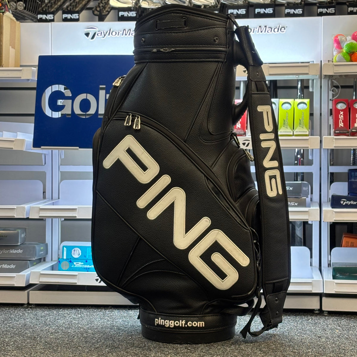 Ping Full Leather Staff Bag - Black